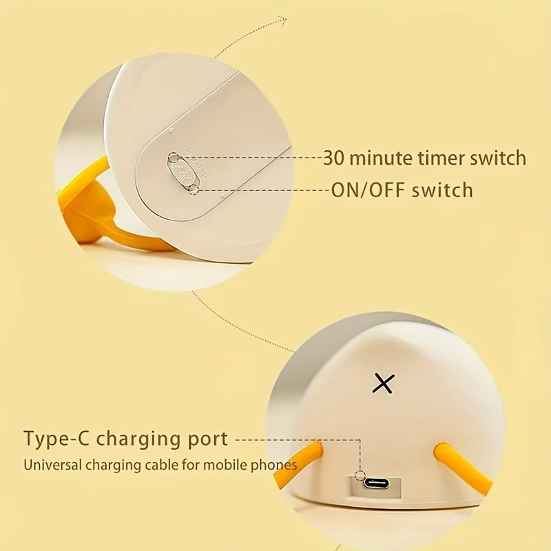 DuckGlow - Cute Duck Night Light with USB Rechargeable Battery and Dimmable Light