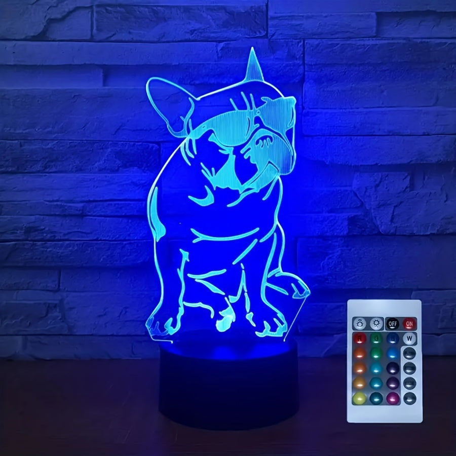 DecoBulldog - 3D French Bulldog Night Light with 16 Colors