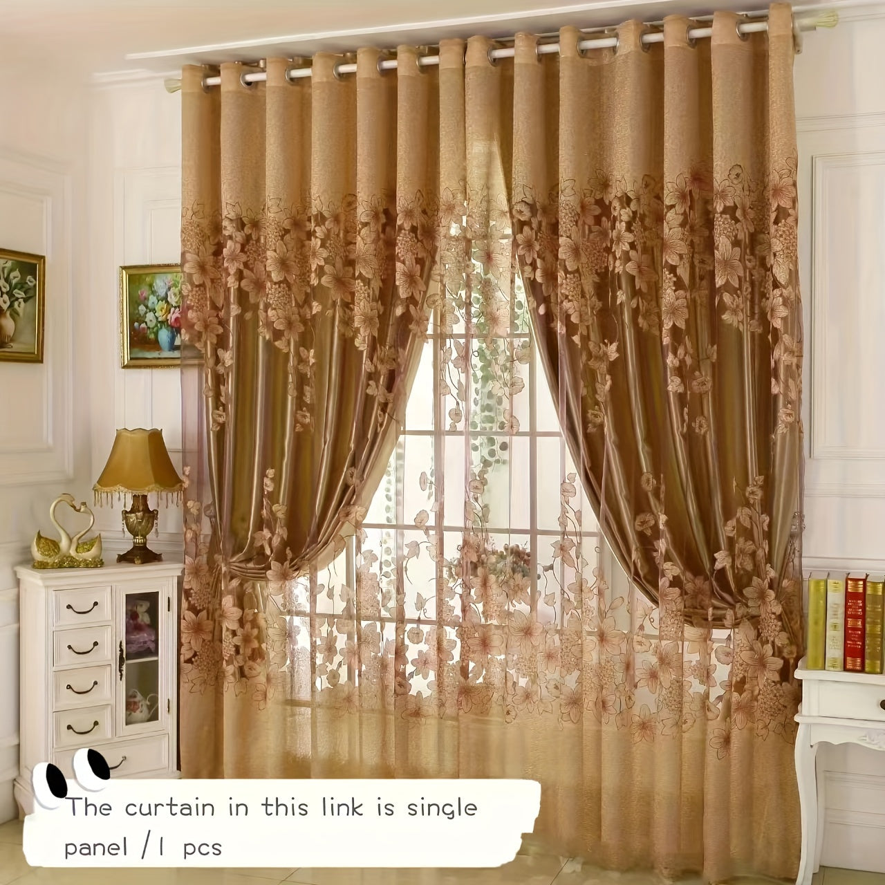 Cortina Opaca de Estilo Europeo - Jacquard de Doble Capa para Dormitorio y Sala de Estar