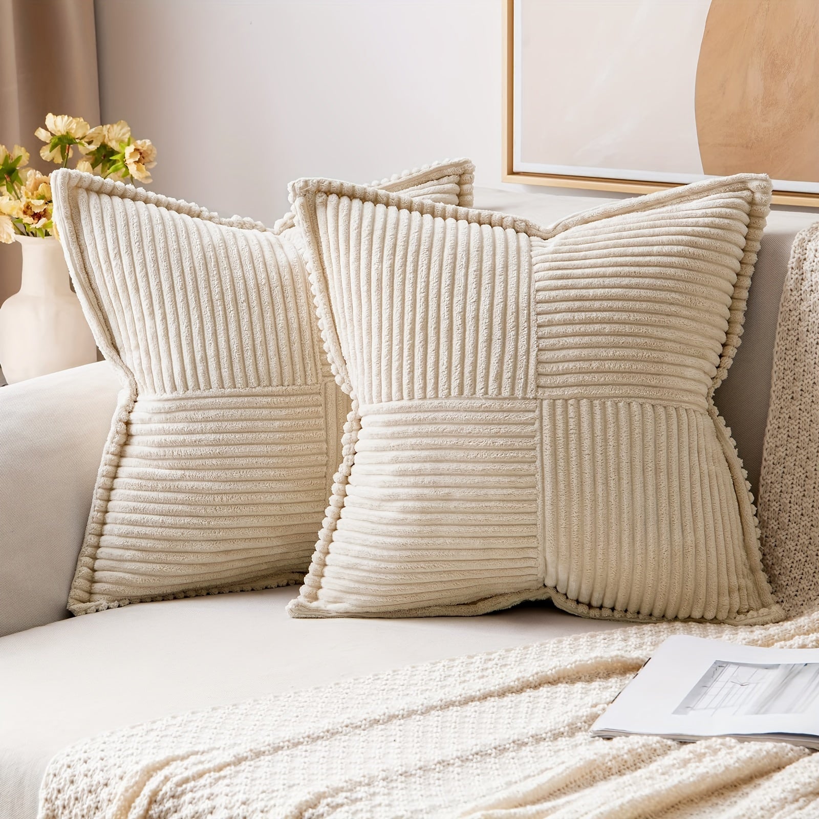 Federa per Cuscino in Poliestere - Federa Decorativa Semplice ed Elegante per Camera da Letto, Divano e Soggiorno