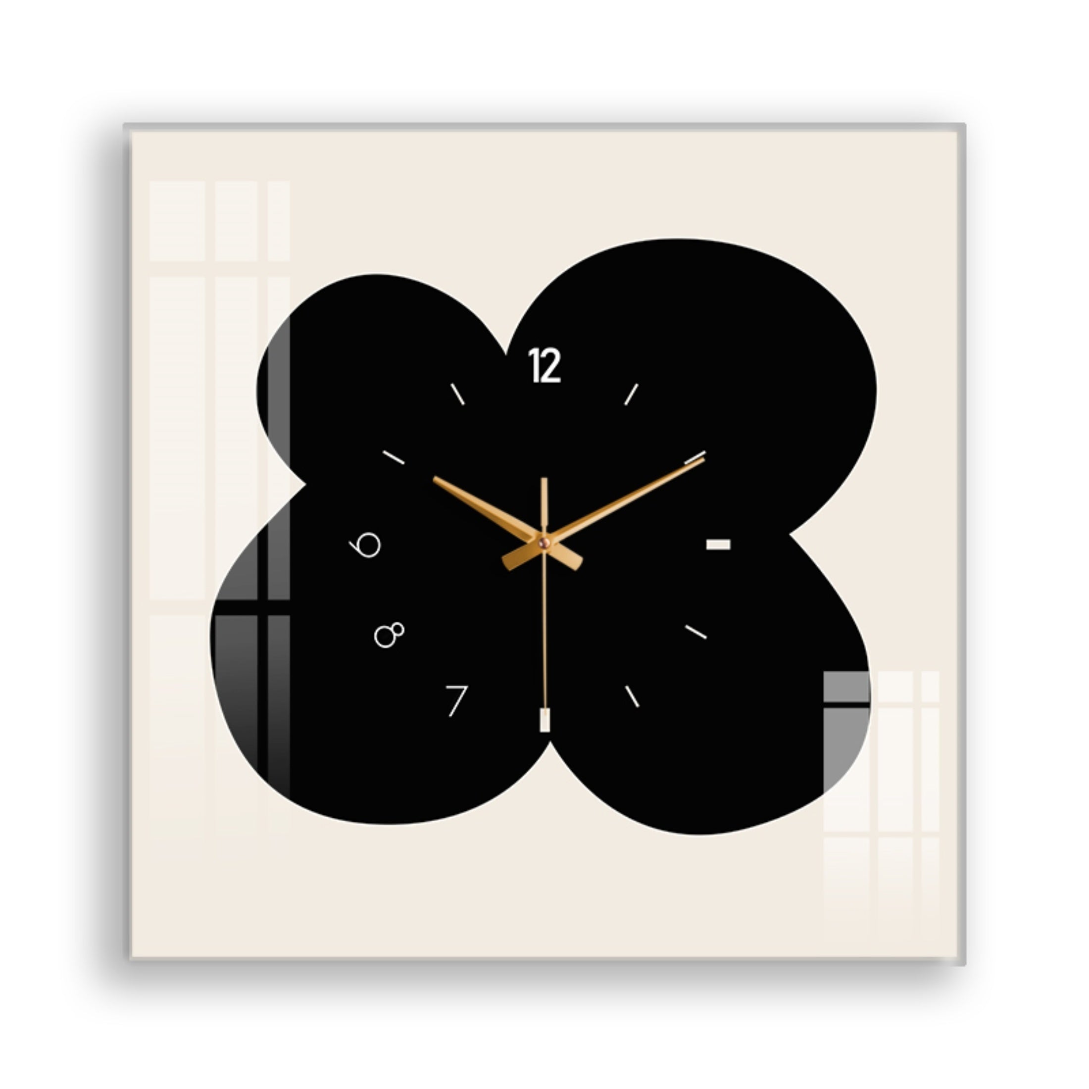 FloralTime - Orologio da parete quadrato silenzioso con motivo floreale