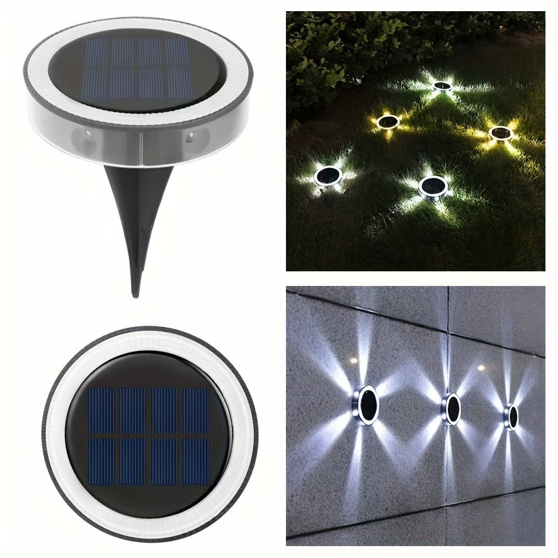 SolarLicht - 6 LED Illuminazione da Terra, Lampada Solare da Esterno per Sentiero, Giardino e Patio