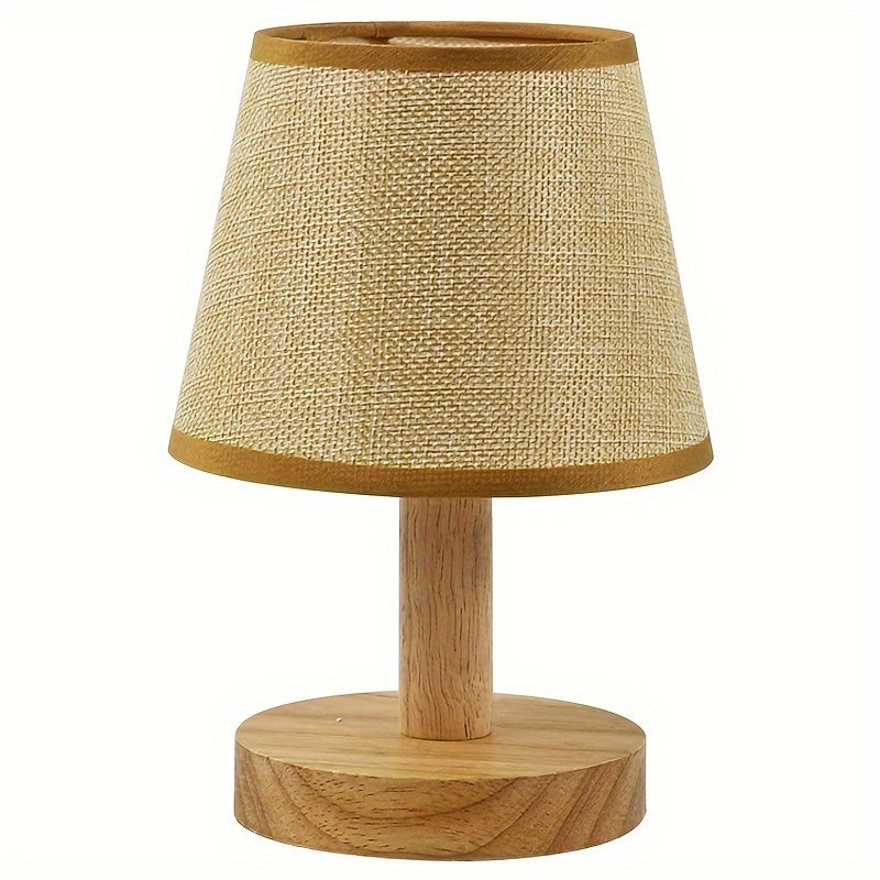 NordicLicht - Wooden LED Night Light with Linen Lampshade