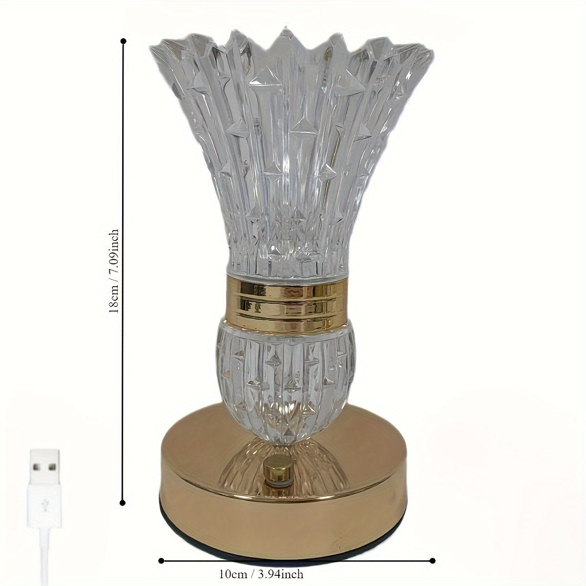 GlowSphere - Modern USB Rechargeable Touch Lamp with LED Ambient Lighting and Three-Color Option