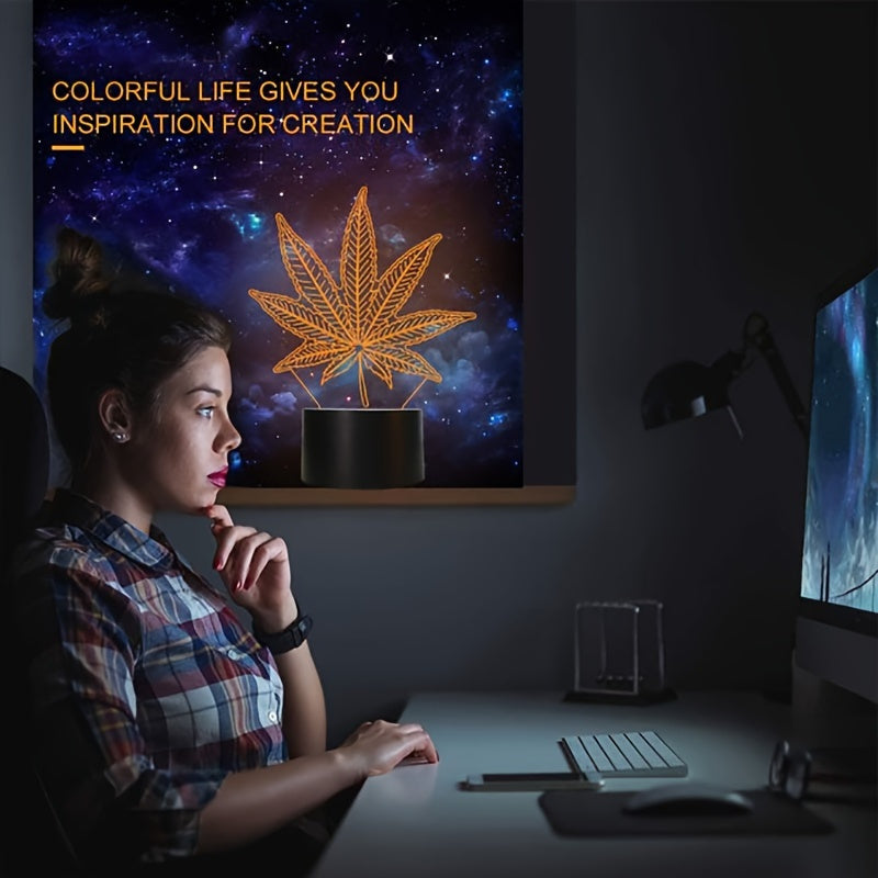 HempLeaf - 3D Night Lamp Acrylic Table Lamp