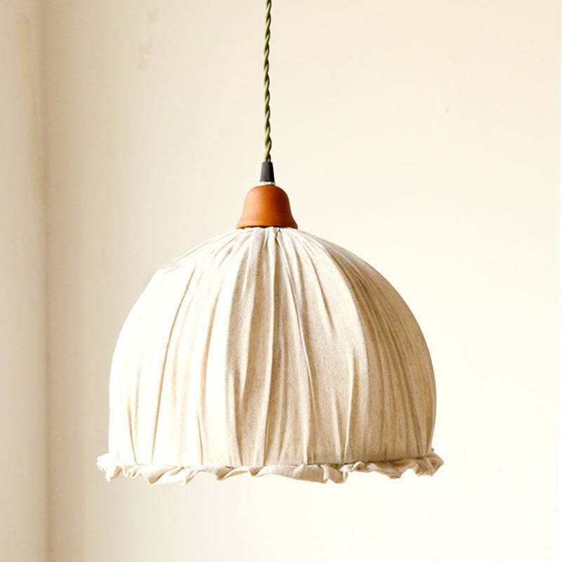 EcoLume - Lampada a sospensione LED scandinava in tessuto beige