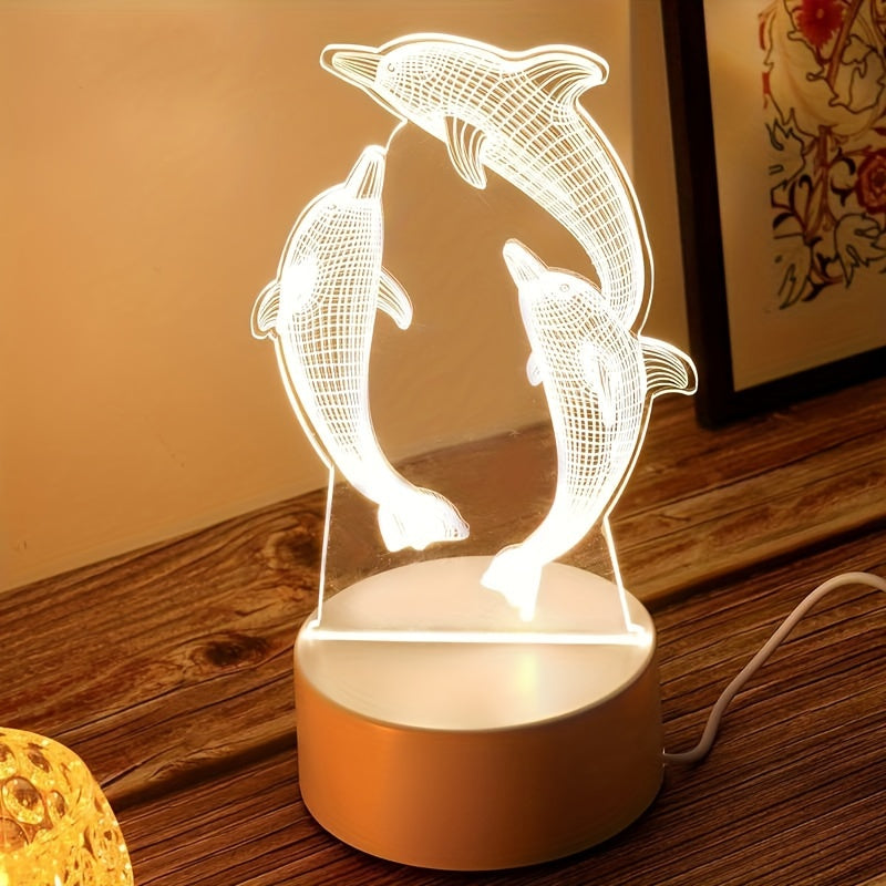 GeoDolphin - Modern 3D Illusion Table Lamp