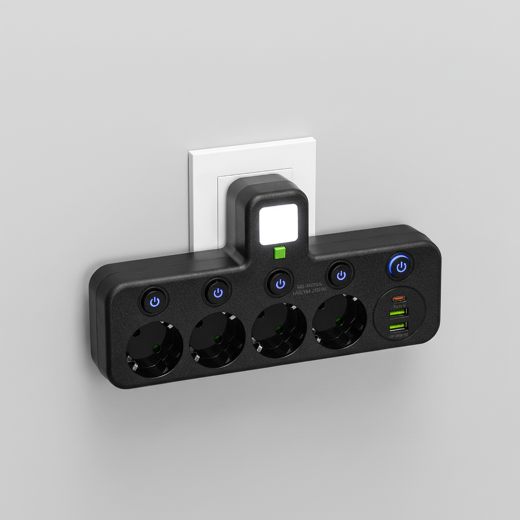Smart Power Strip USB Night Light Home Office