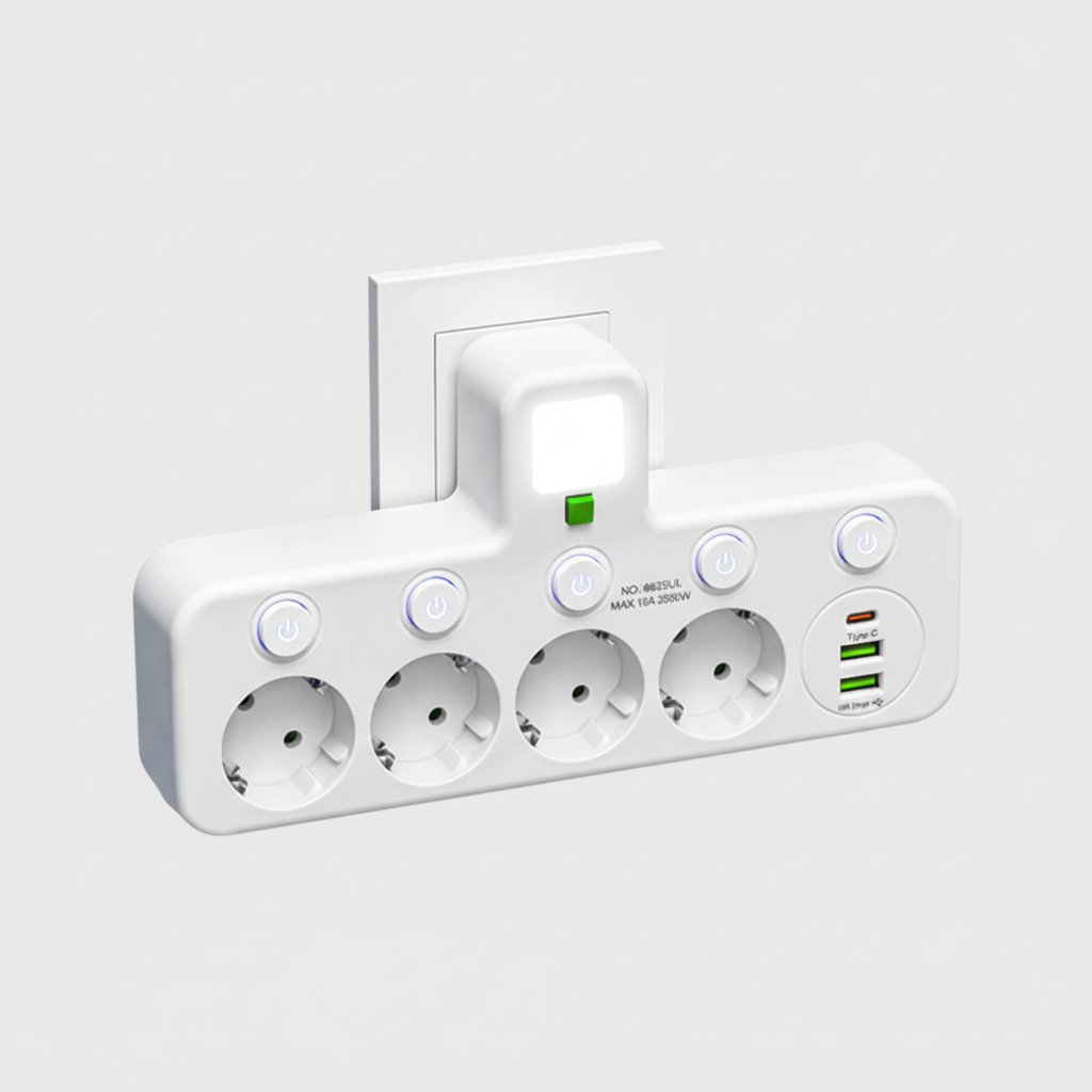 Smart Power Strip USB Night Light Home Office