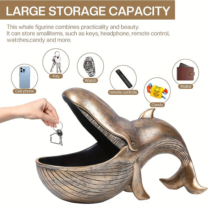 WhaleServe Candy Dish - Resin Whale Figurine for Home Decoration