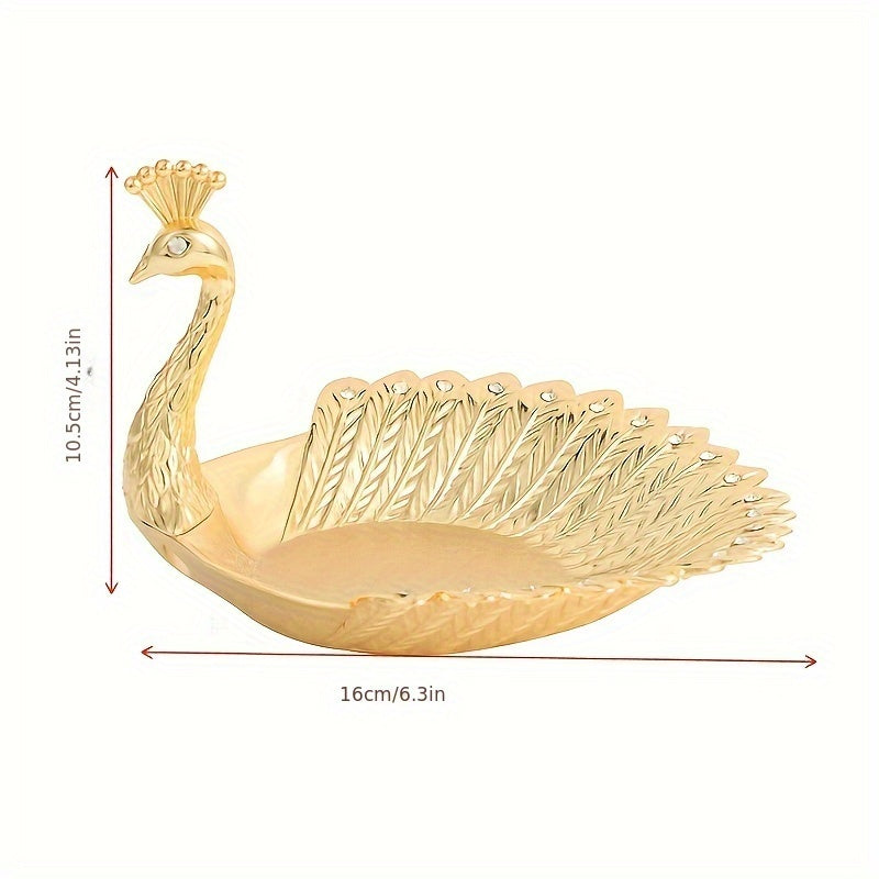 PeacockTray - Metal Snack Tray in Peacock Shape for Living Room Decoration