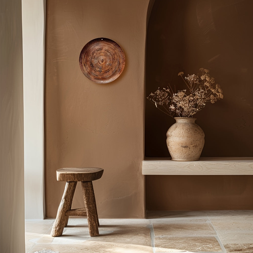 CoolamonArt - Arte de Parede Redonda em Alumínio para Decoração de Escritório