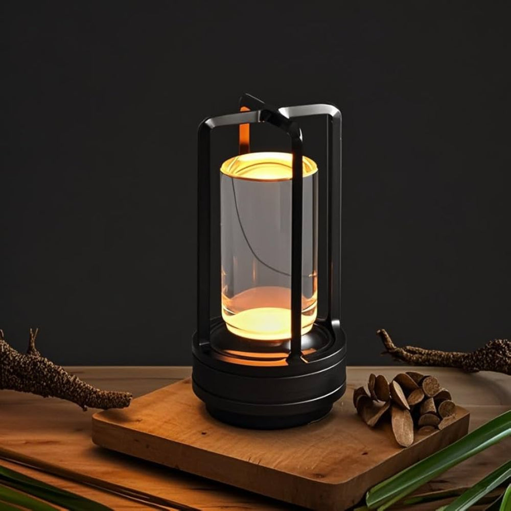 Table Lamp Wireless Rechargeable LED Metal Crystal Shade
