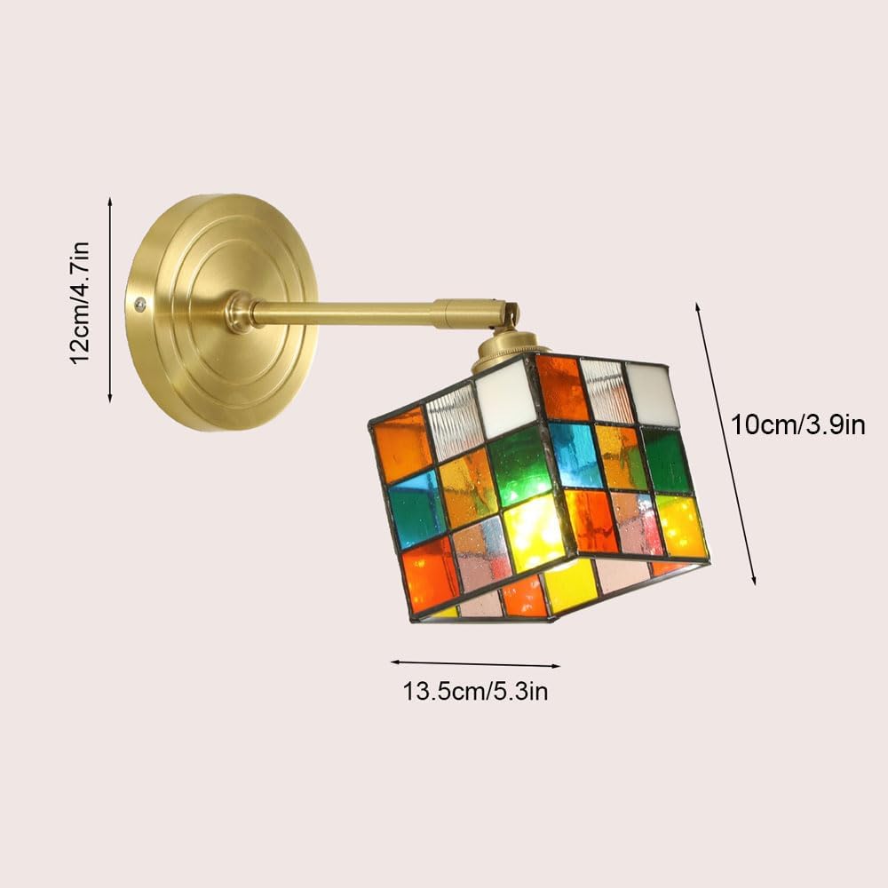 FlexiGlow - Modern Wall Lamp with Glass Cube Design – Adjustable and Space-Saving