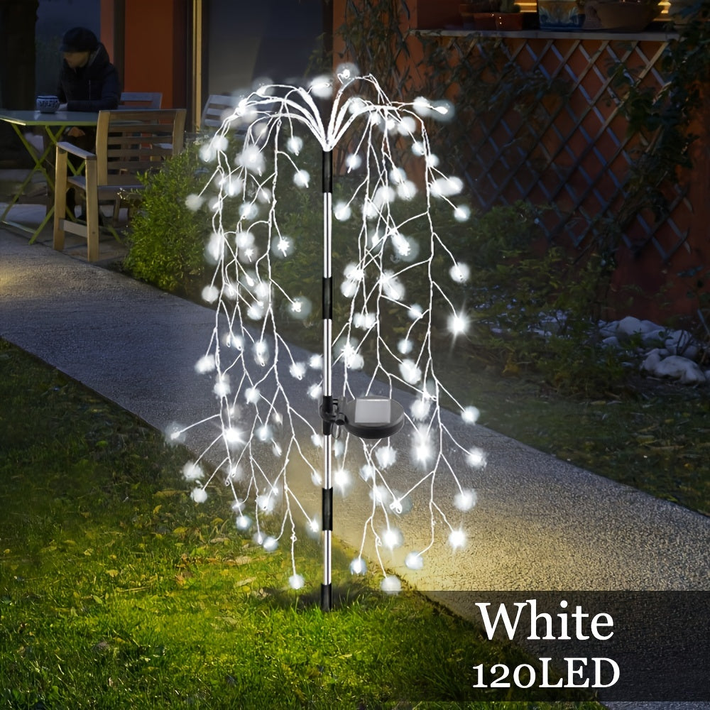 SolarGlimmer - Lámpara de jardín LED de fuegos artificiales con energía solar y 8 modos de luz