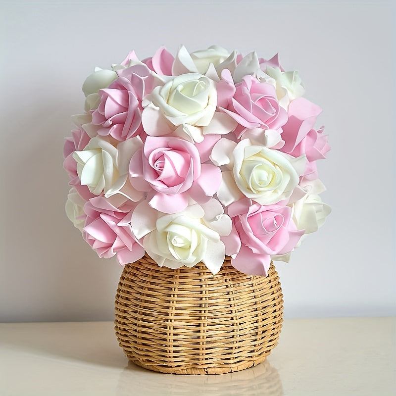 FloraGlow - Art Deco USB Rose Table Lamp with Polished Base and Bulb