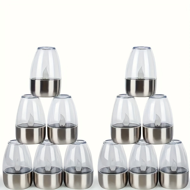 SolarCandle - LED Tea Light on Solar Energy, Decorative Warm White Candle Lamp