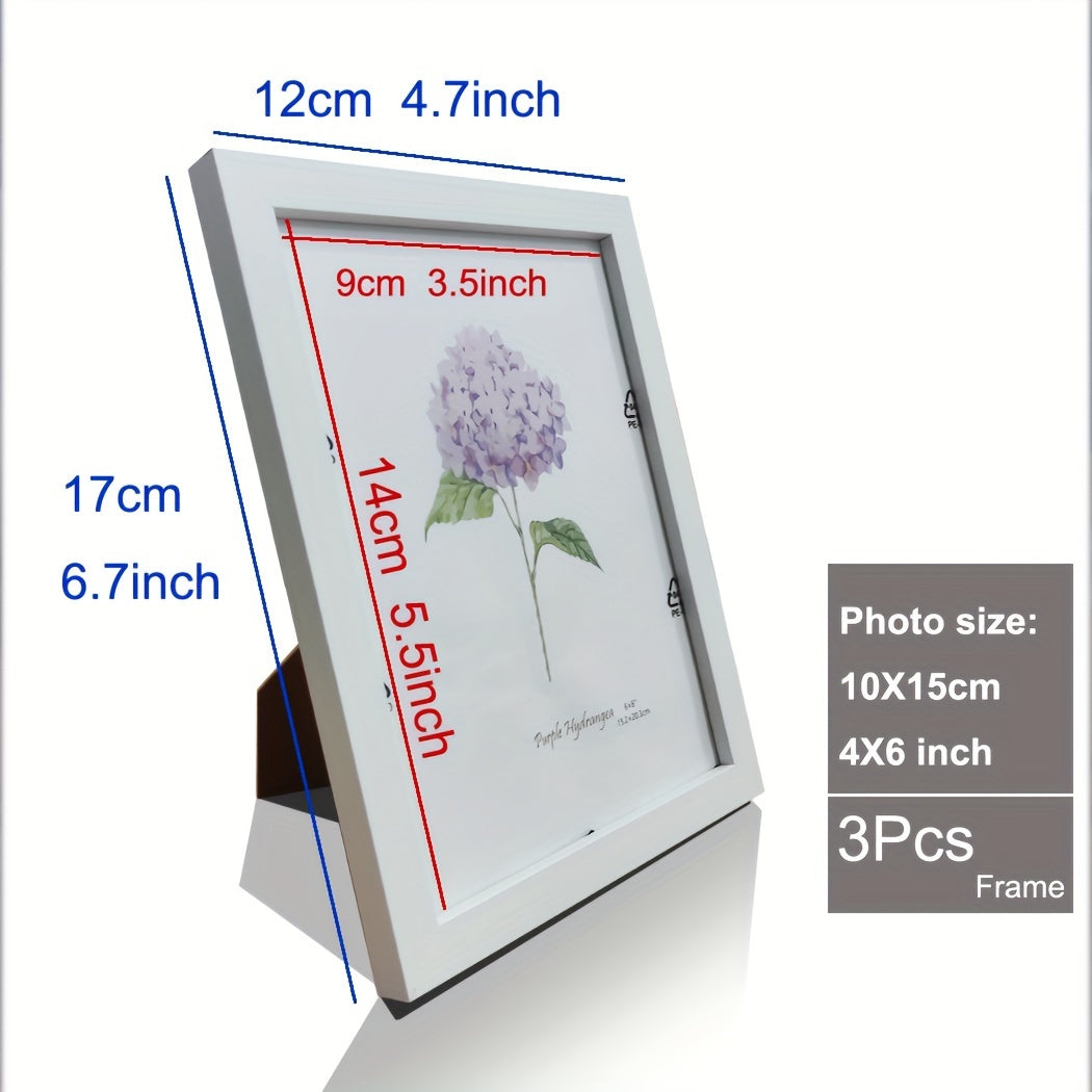 3-piece Wooden Photo Frames - Classic Photo Frame for Wall and Table Decoration, Perfect for Parties and Gifts