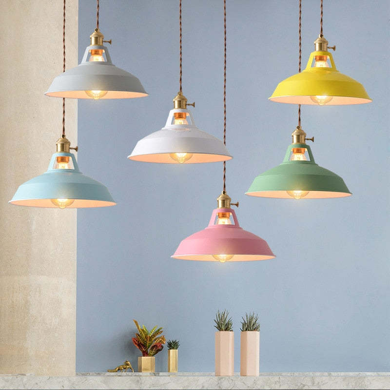 ColorVibe Stylish LED Pendant Lamp Made of Metal for Colorful Bedrooms