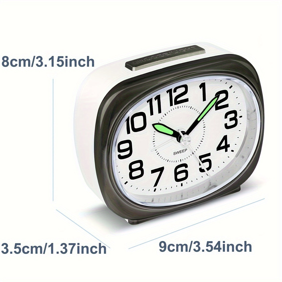 TravelTime - Silent Non-Ticking Alarm Clock with Night Light