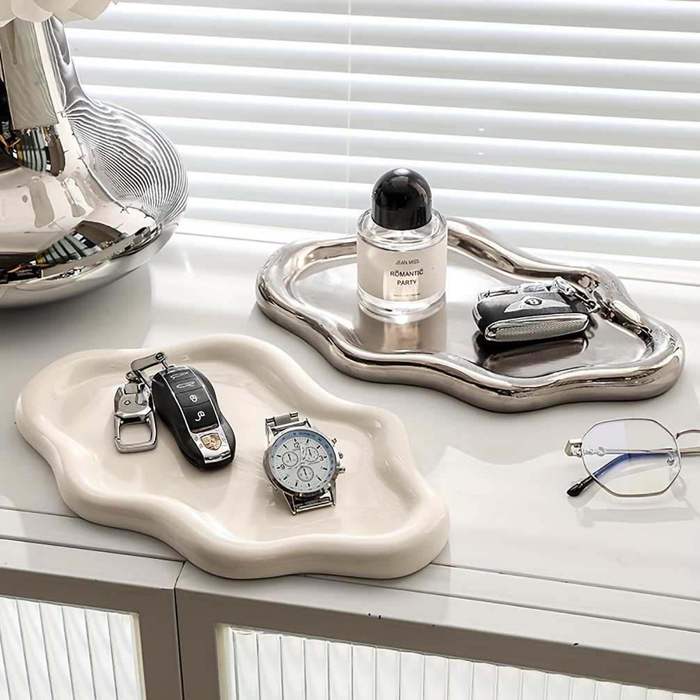 CloudDish - Grande Taça Decorativa Cerâmica em Forma de Nuvem | Para Colares, Brincos e Óculos