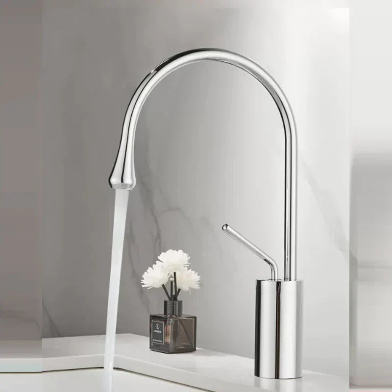 Grifo de lavabo estilo Druppels para baño, giratorio, grifo de cascada