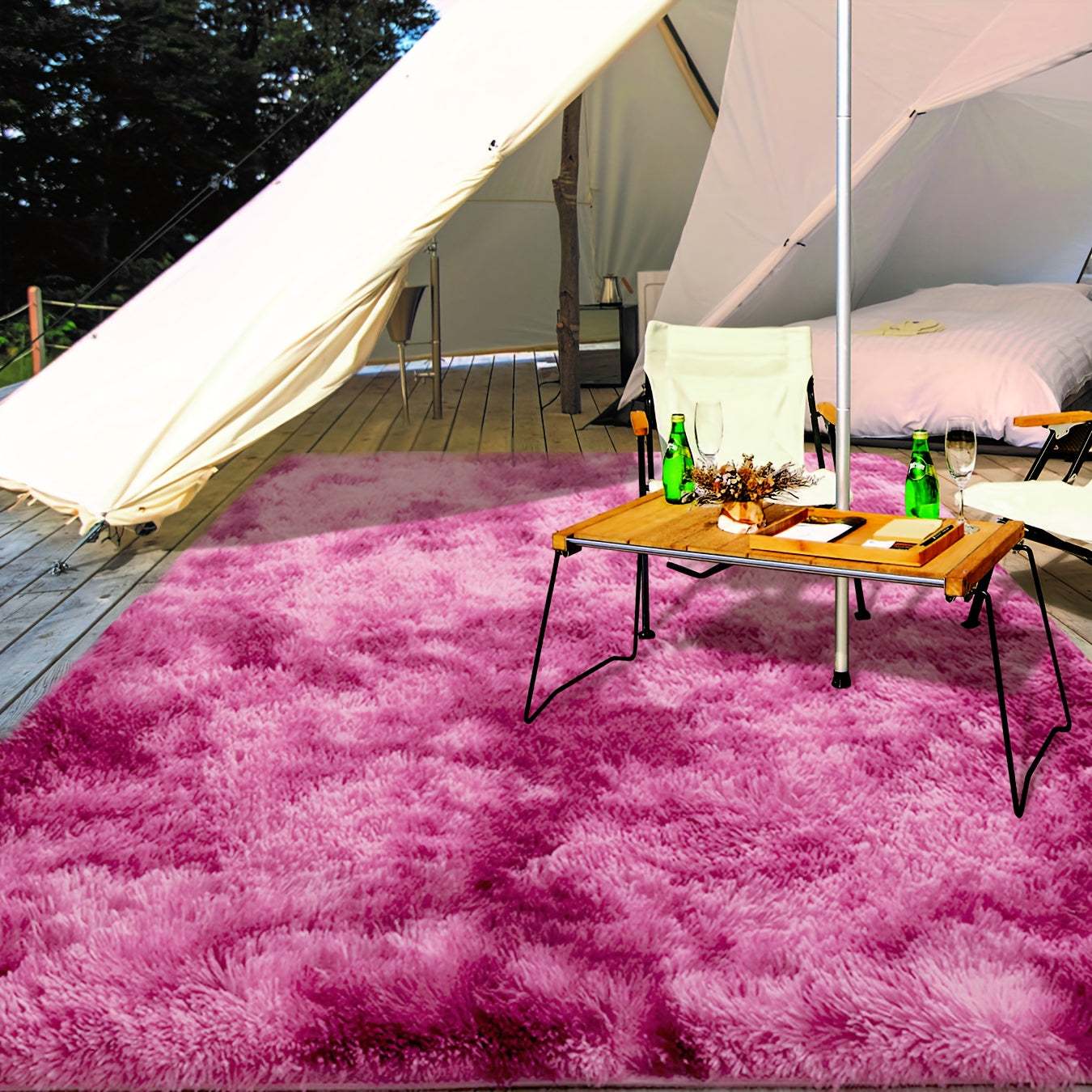 Morbido tappeto tie-dye – Confortevole per campeggio, terrazza e decorazione d'interni