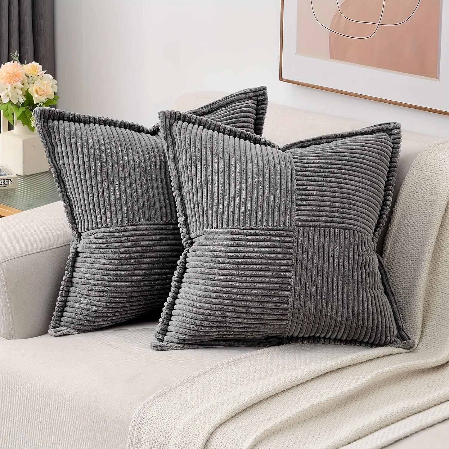 Federa per Cuscino in Poliestere - Federa Decorativa Semplice ed Elegante per Camera da Letto, Divano e Soggiorno