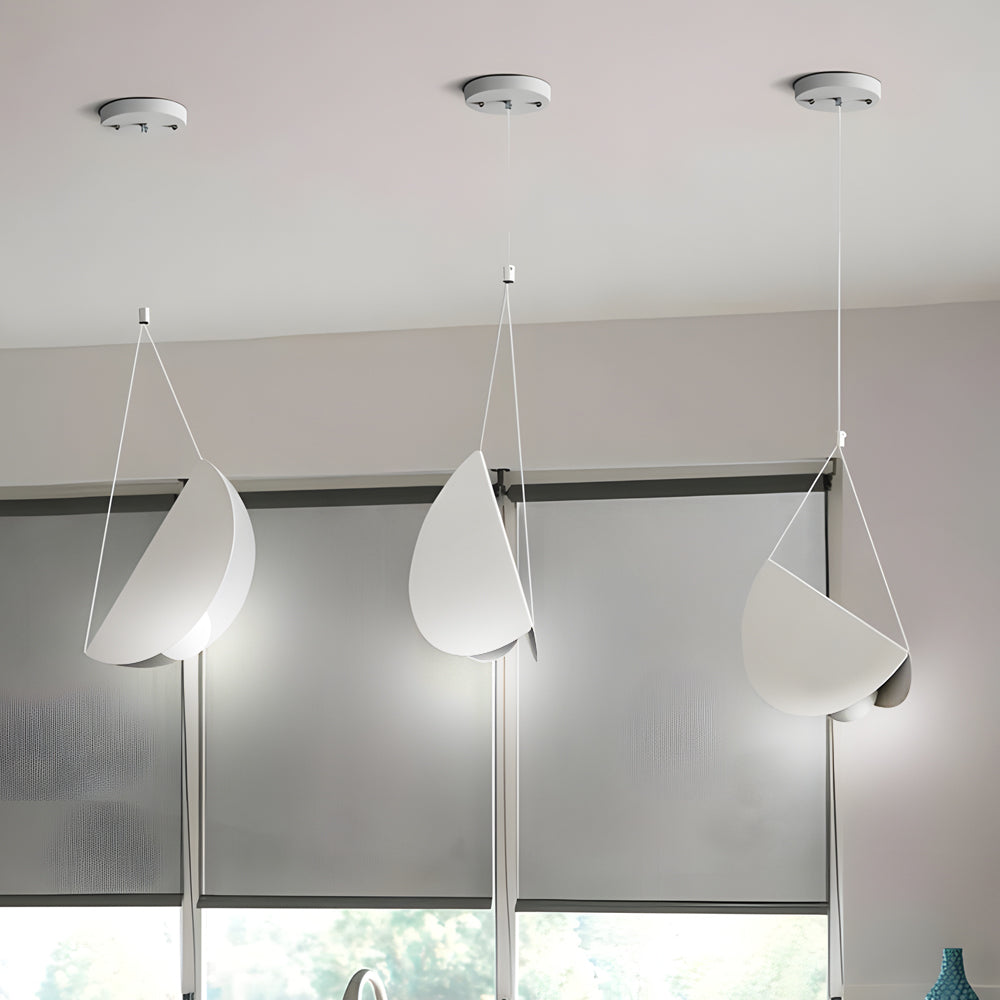 Candeeiro suspenso deslizante branco minimalista de 1/3/6 luzes