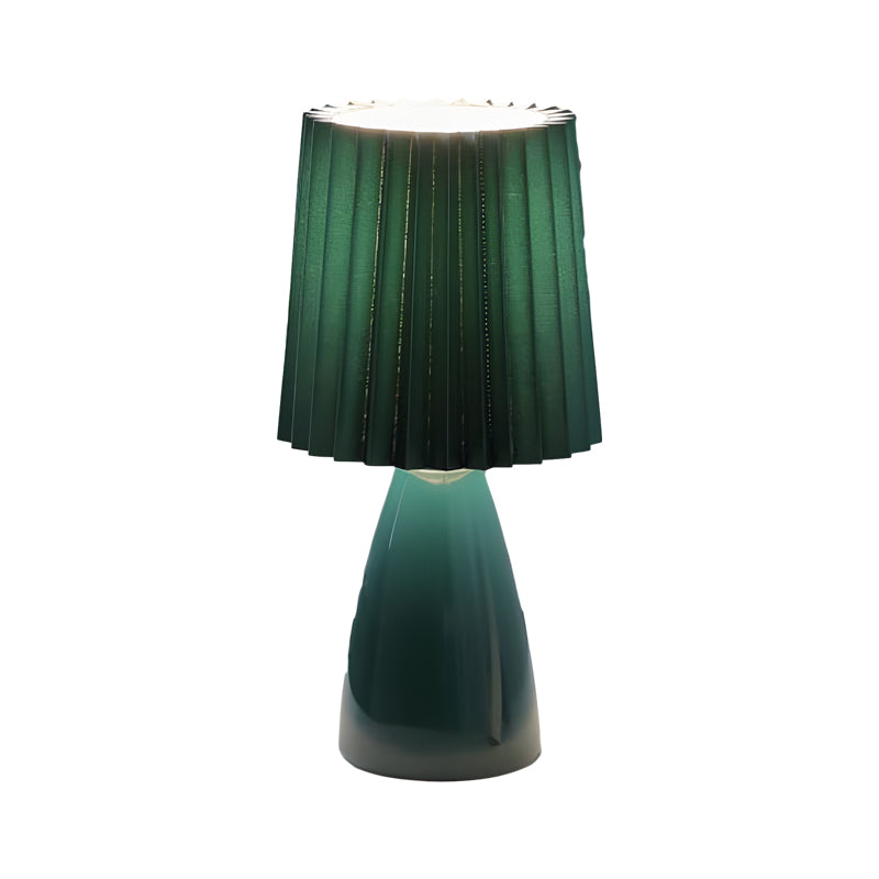 Lampada da tavolo plissettata - base in vetro e USB, dimmerabile 12''