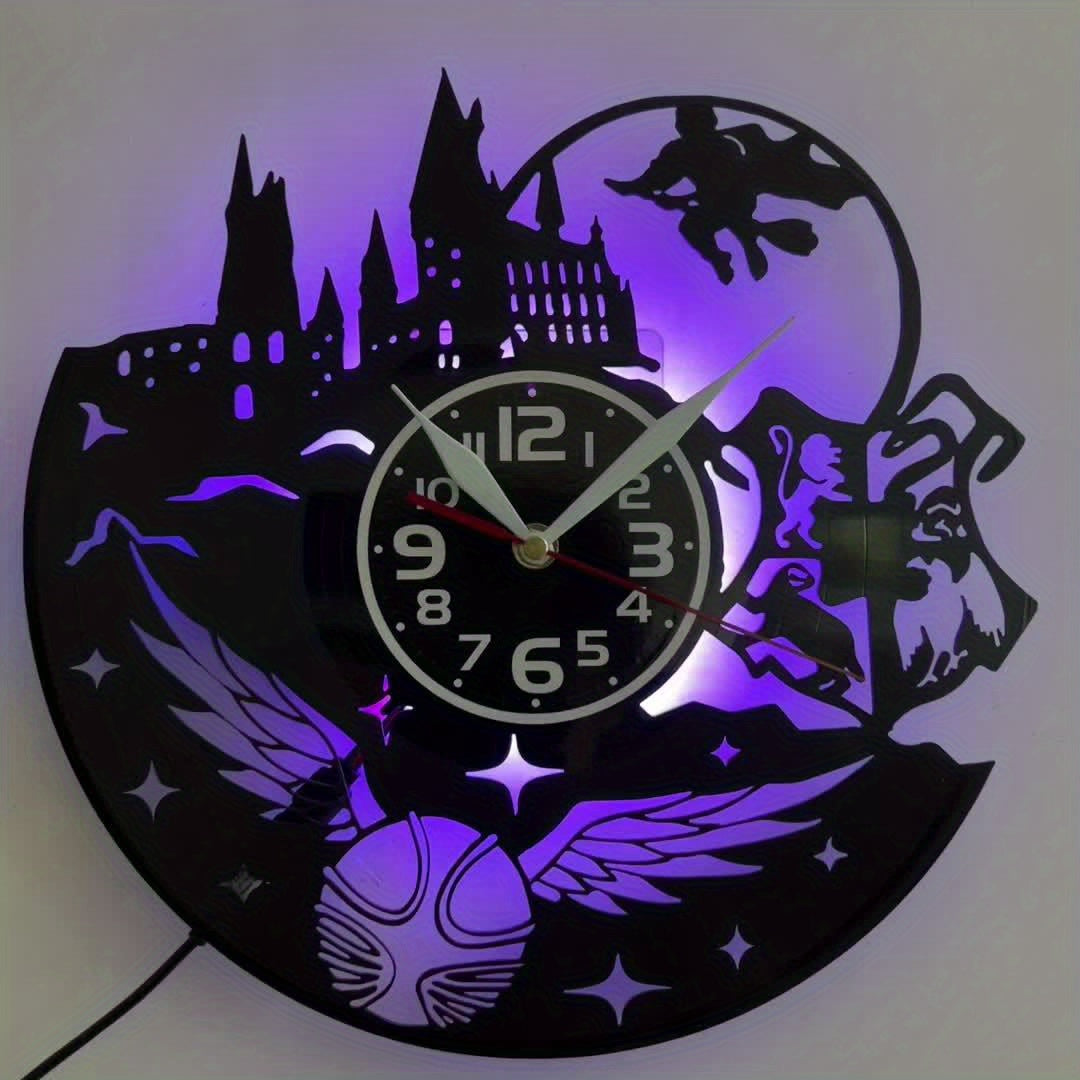Relógio de Parede Silencioso em Vinil com Luz LED - Perfeito para Sala de Estar, Quarto, Cozinha e Escritório | Presente Ideal para Aniversário, Dia da Mãe e Halloween