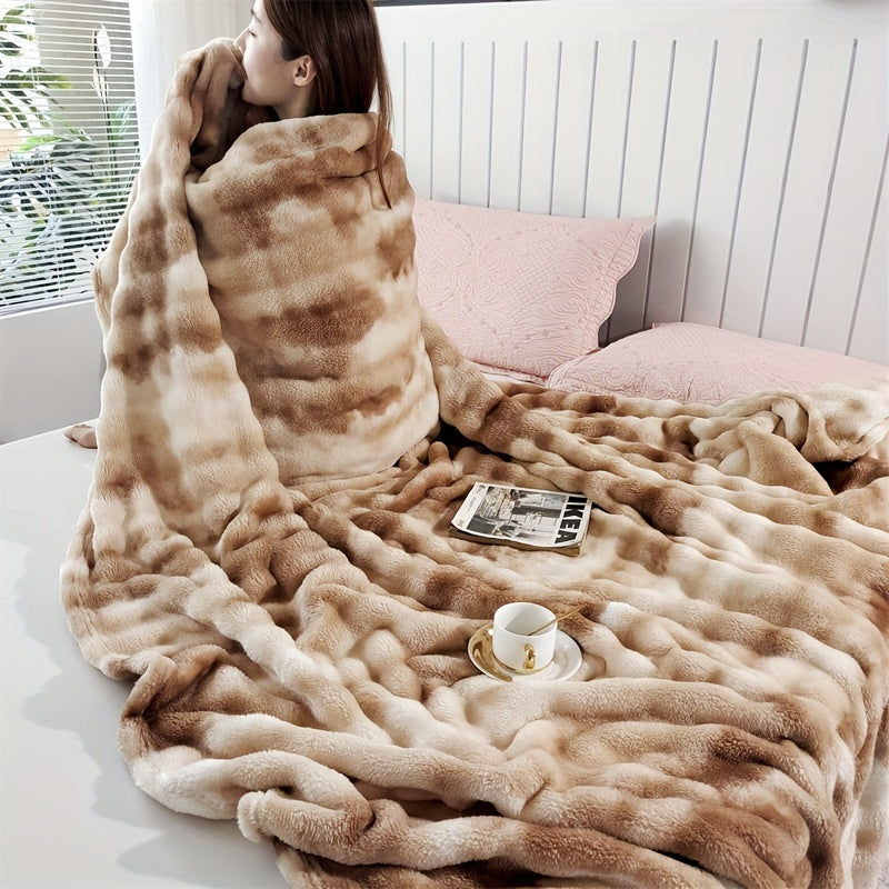 Manta de Forro Polar Gruesa y Lujosa – Coral Terciopelo Suave y Cálido para Sofá, Cama, Oficina y Viajes