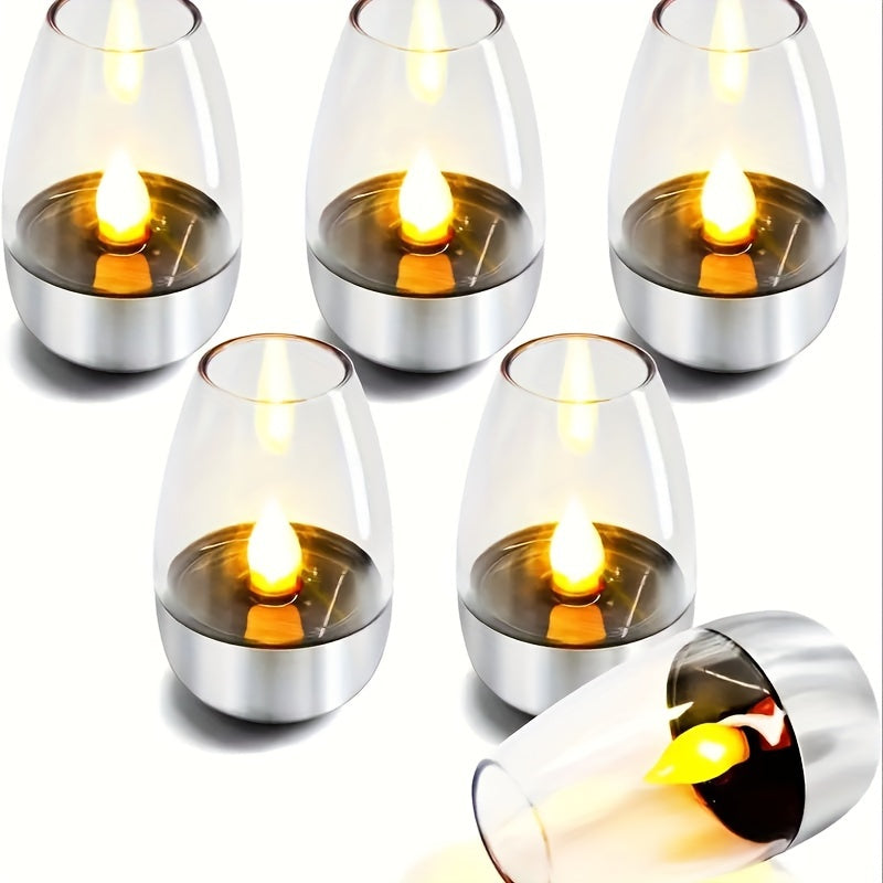 SolarCandle - LED Tea Light on Solar Energy, Decorative Warm White Candle Lamp