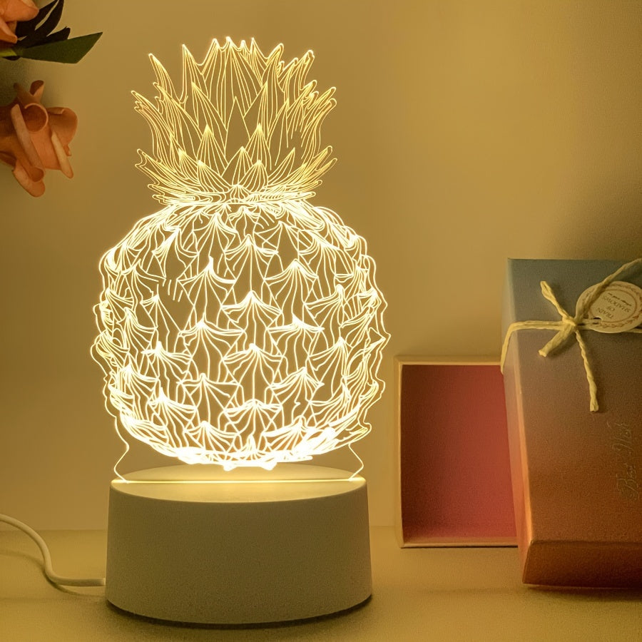 PineGlow - Abacaxi Candeeiro Noturno LED 3D
