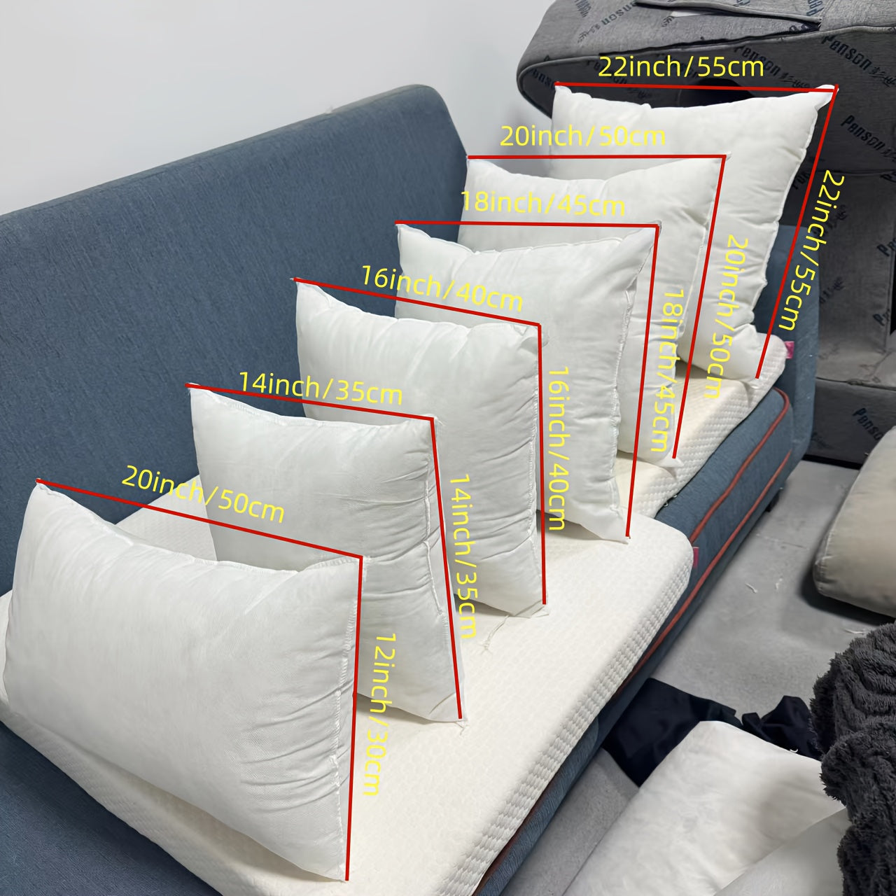 2 Pieces Non-Woven Pillow Inserts - High Elasticity, Modern Style, For Sofas and Beds