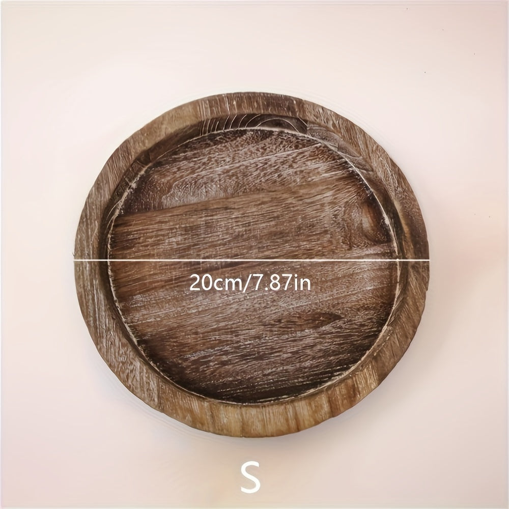 RusticBowl - Taça Redonda de Madeira | Suporte Rústico para Velas e Decoração de Natal