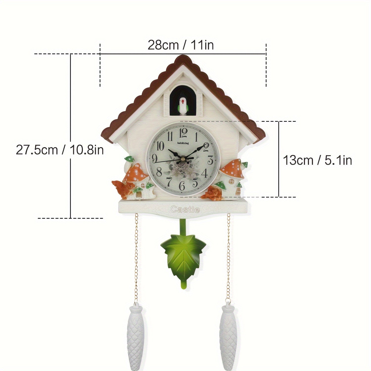 Nordic Koekoeksklok met Vogelhuisje - Dag- en Uuralarm, Pendelklok voor Woonkamer en Kantoor Decoratie