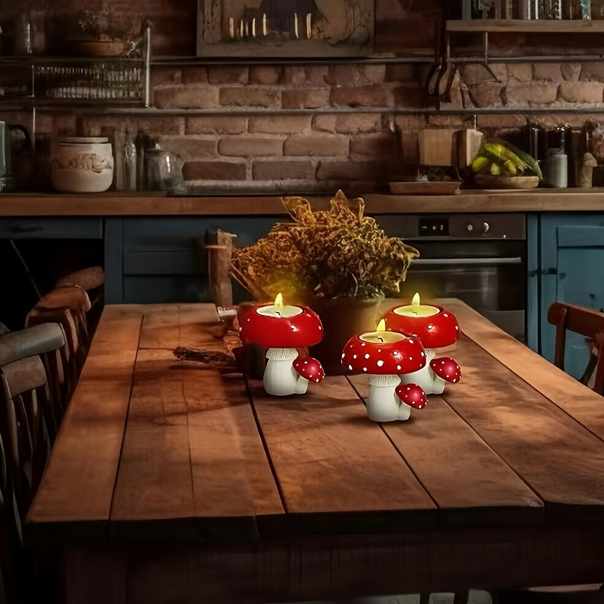 Encantador Candelabro de Cerámica en Forma de Hongo - Perfecto para Decoración del Hogar, Exhibición de Vela de Té y Acento Decorativo