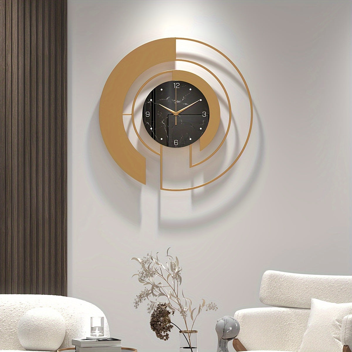 GeoGold - Modern Gold Wall Clock with Stylish Geometric Design