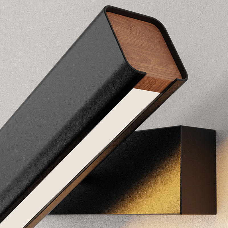 Applique Moderna LED Aqsa Interna Orientabile Rettangolare Metallo/Legno Soggiorno