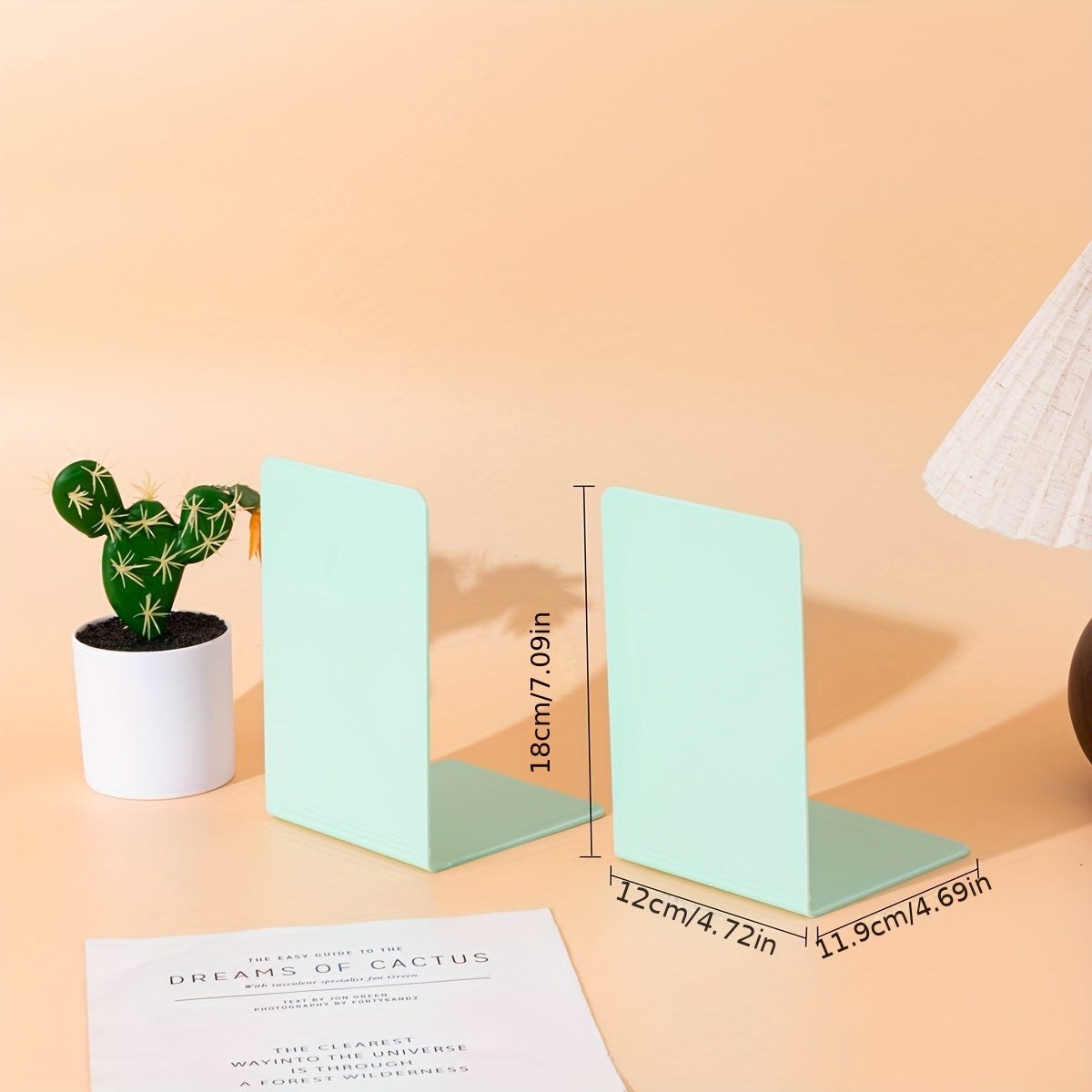 Conjunto de 8 Suportes de Livros em Forma de L - Material PP Durável, Organizador para Secretária e Estudantes