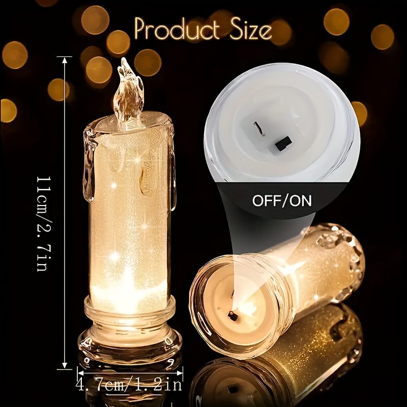3 pezzi di Candele LED Senza Fiamma - Inclusi Batterie - Perfetti per Feste, Matrimoni e Decorazioni Atmosferiche