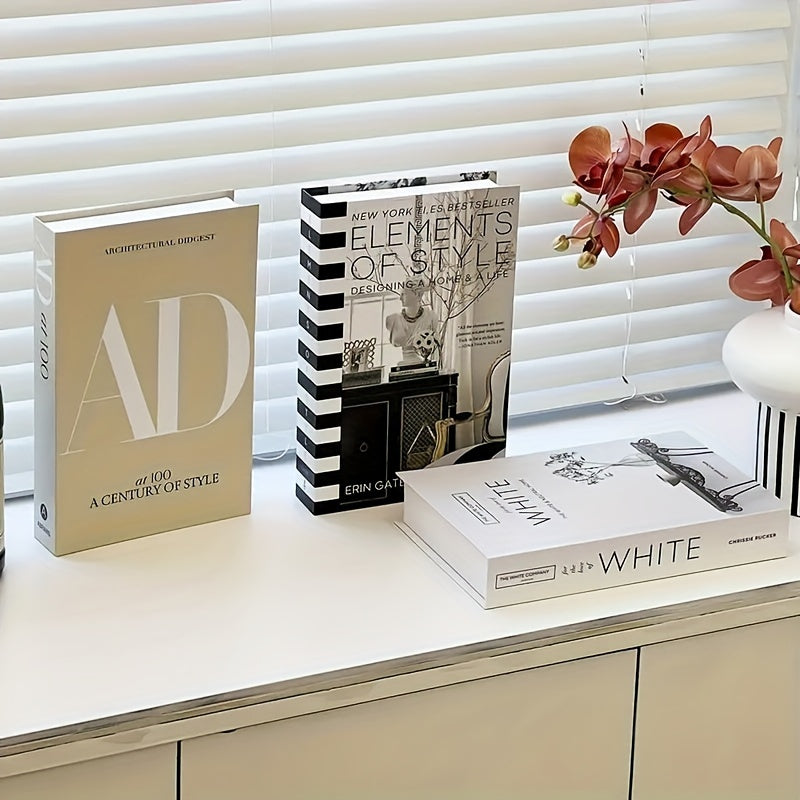 Set van 3 Decoratieve Vouwboeken - Klassieke Papieren Boekensteunen voor Plankdecoratie