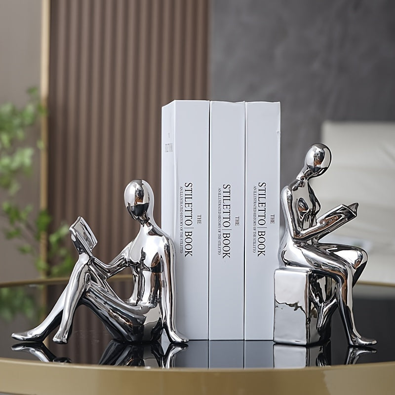 Modern Minimalist Gold-Tone Abstracte Boekensteunen - Perfect voor Thuis en Kantoor Decoratie