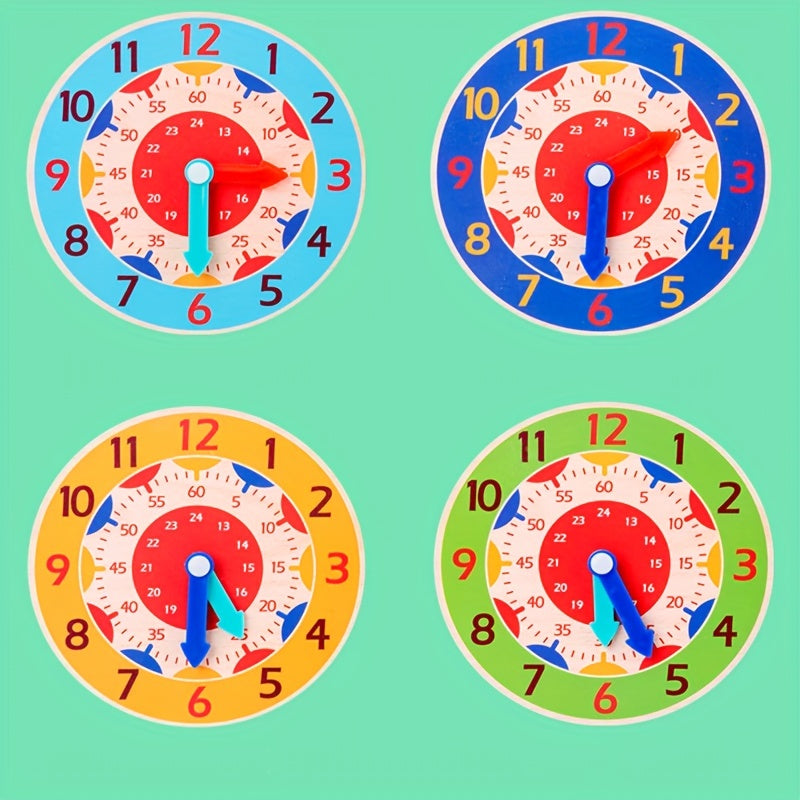 Orologio Educativo in Legno - Orologio Giocattolo per Bambini per Imparare l'Ora, Perfetto per Regali di Natale e Halloween