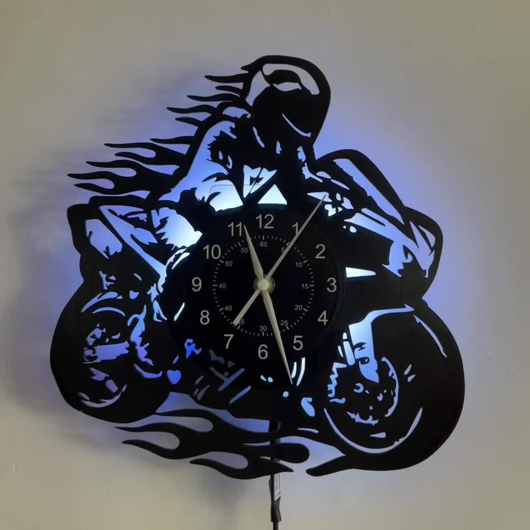 Vinyl Record Wandklok - Motor Thema, Stil, Voor Woonkamer en Kantoor Decoratie