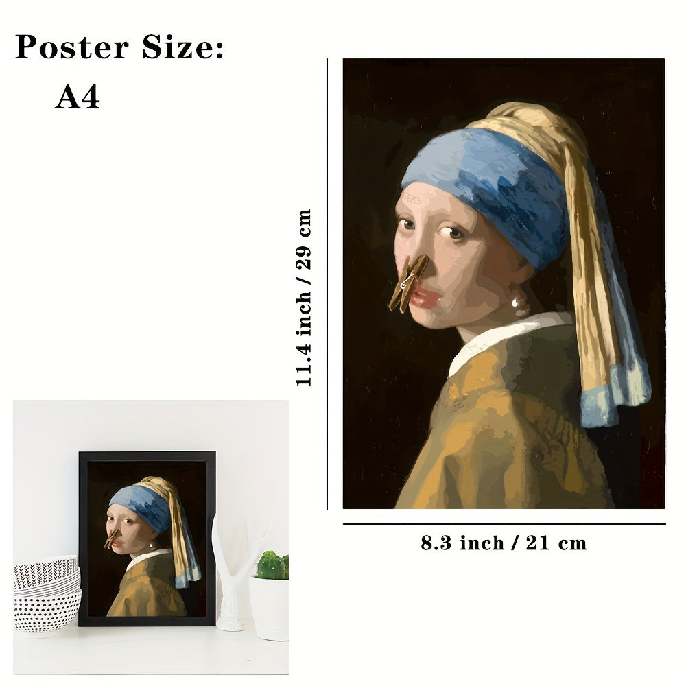 1pc Large Size, Funny Bathroom Wall Poster - Waterproof, No Frames Included, 15.7"x11.4" (40x29cm)
