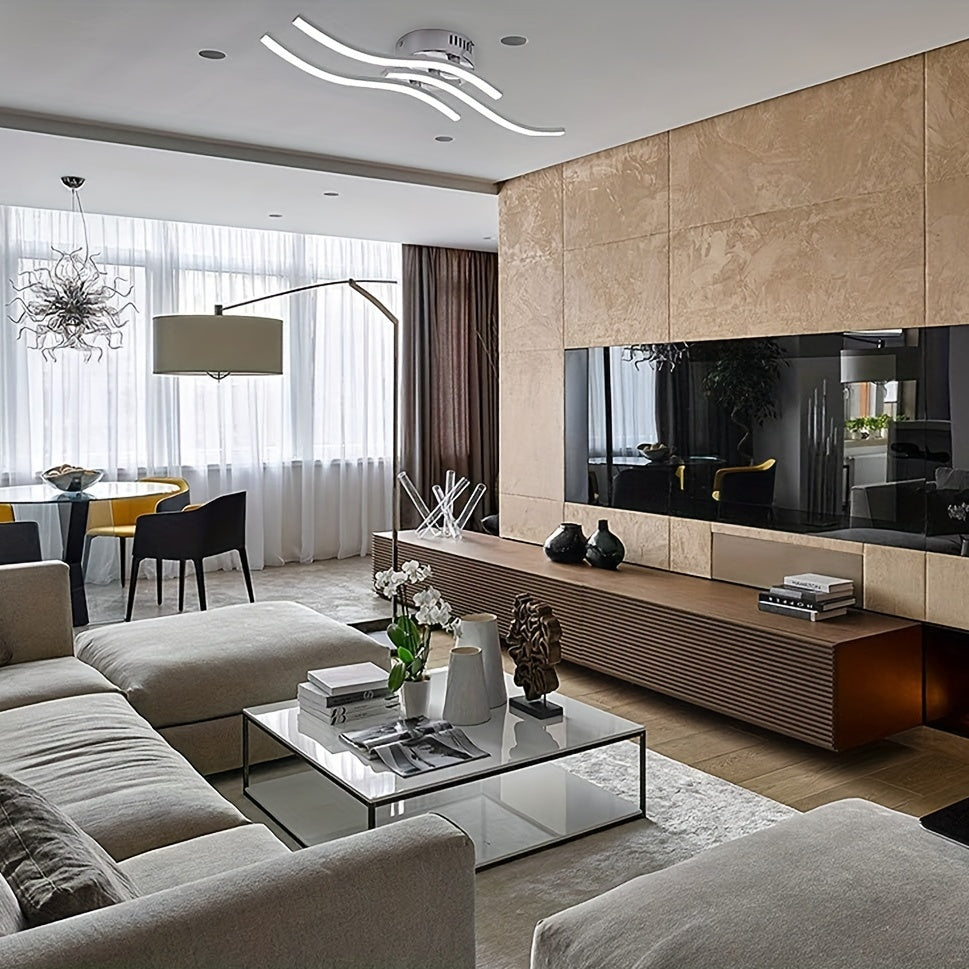 LumaCurve - Dimmable LED Ceiling Lamp with Elegant Curve Design