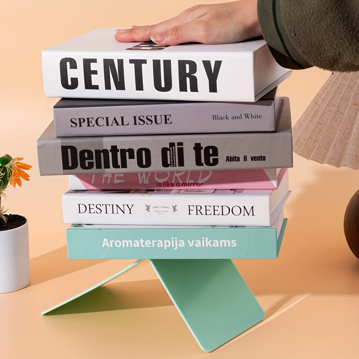 Conjunto de 8 Suportes de Livros em Forma de L - Material PP Durável, Organizador para Secretária e Estudantes