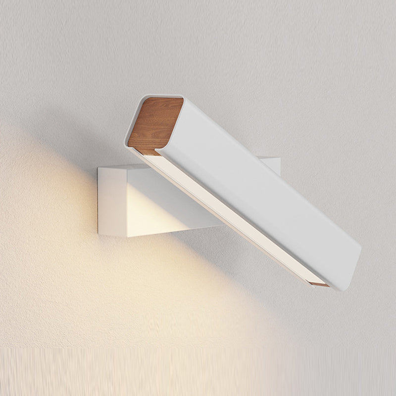Applique Moderna LED Aqsa Interna Orientabile Rettangolare Metallo/Legno Soggiorno